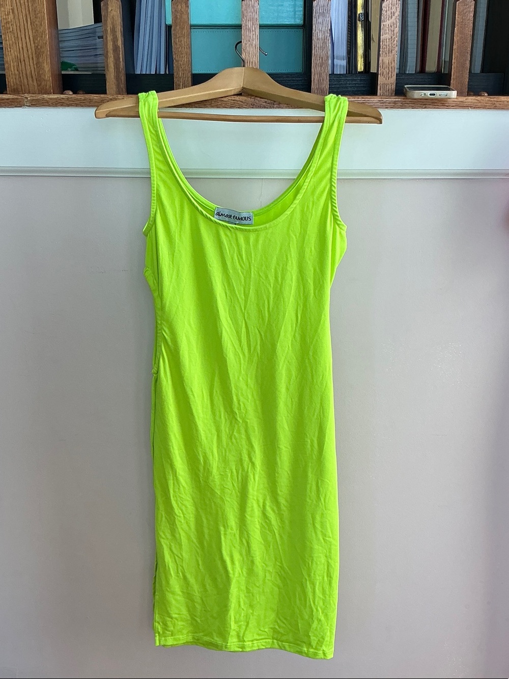 Almost Famous Neon Green Tank Dress